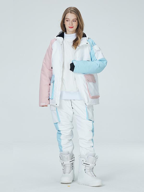 Arctic Queen Damen-Schneeanzüge mit Farbblock-Design in Divided Sky