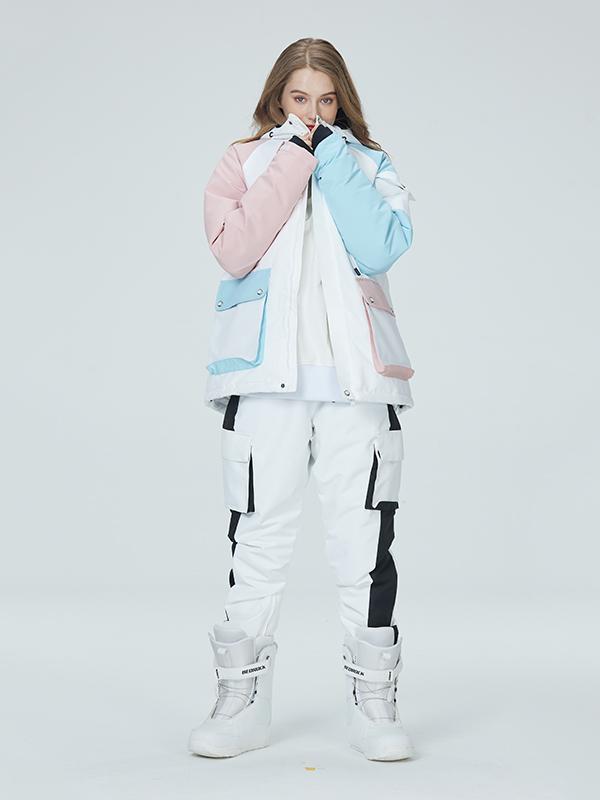 Arctic Queen Damen-Schneeanzüge mit Farbblock-Design in Divided Sky
