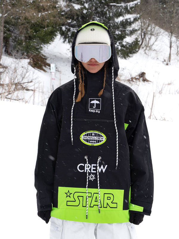 Snowall Unisex Mountain Star wasserdichte Anorak-Snowboardjacke für Herren
