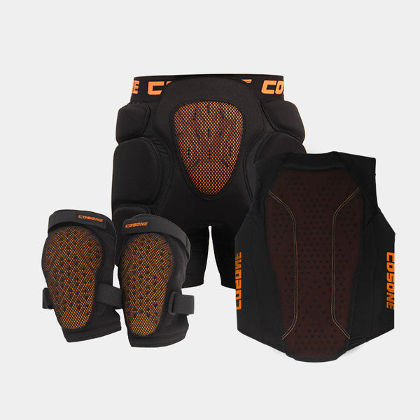 COSONE Unisex Schutzshorts, Knieschoner und Rückenprotektor