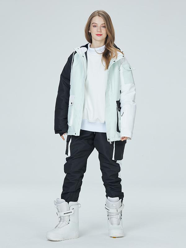 Arctic Queen Damen-Schneeanzüge mit Farbblock-Design in Divided Sky
