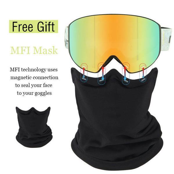 Cosone Unisex photochrome PERCEIVE-Skibrille mit Schutzbrille + MFI-Maske