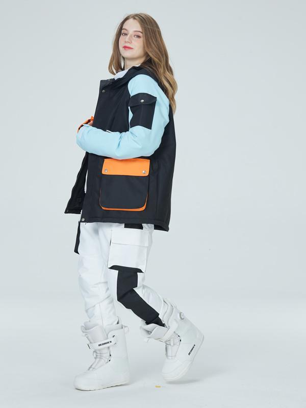 Arctic Queen Damen-Schneeanzüge mit Farbblock-Design in Divided Sky
