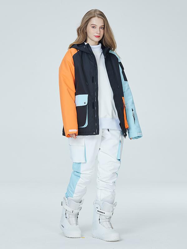 Arctic Queen Damen-Schneeanzüge mit Farbblock-Design in Divided Sky