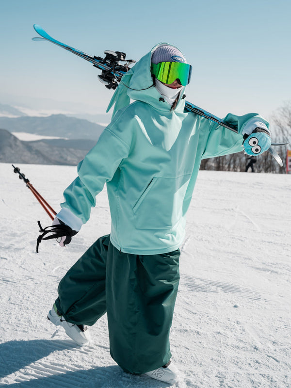 Doorek Unisex Niedlicher Hasen-Hoodie, wasserdicht, für Schnee geeignet