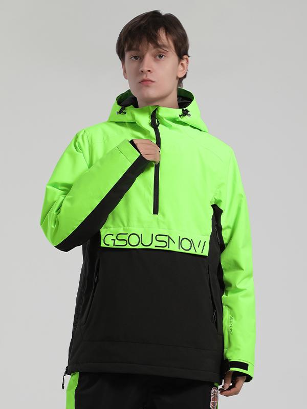 Gsou Snow Winter Storm reflektierende Schneejacke mit Buchstabenblock für Herren