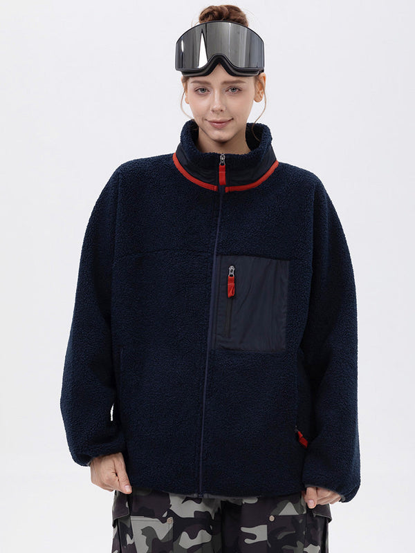 Damen-Fleecejacke aus Kunst-Sherpa-Fleece mit durchgehendem Reißverschluss für abenteuerliche Bergtouren