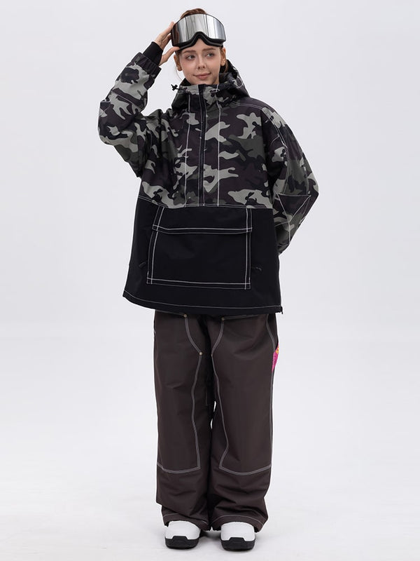 Damen-Set: Mountain Vibe Pulloverjacke & Urban Freerider Baggy-Schneehose