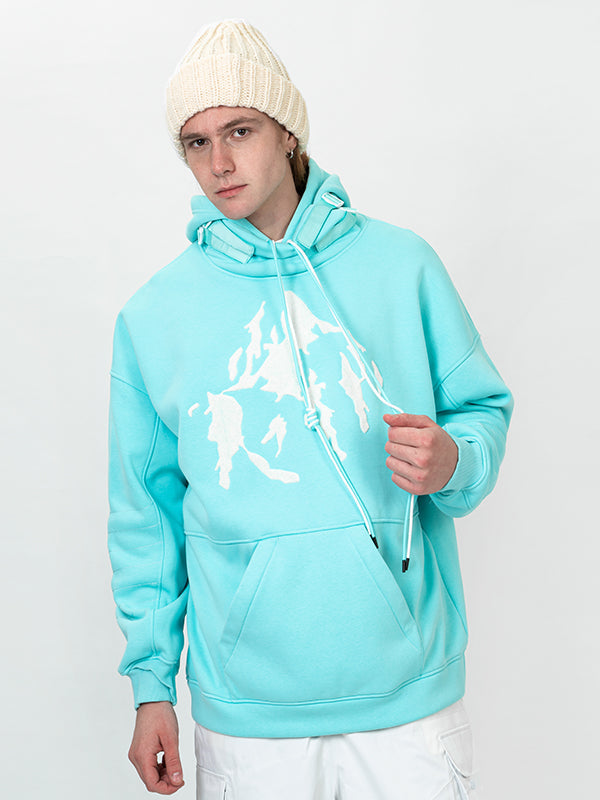 Snowall Unisex Damen-Hoodie mit Berg- und Schneelandschaftsmotiv, wasserabweisend