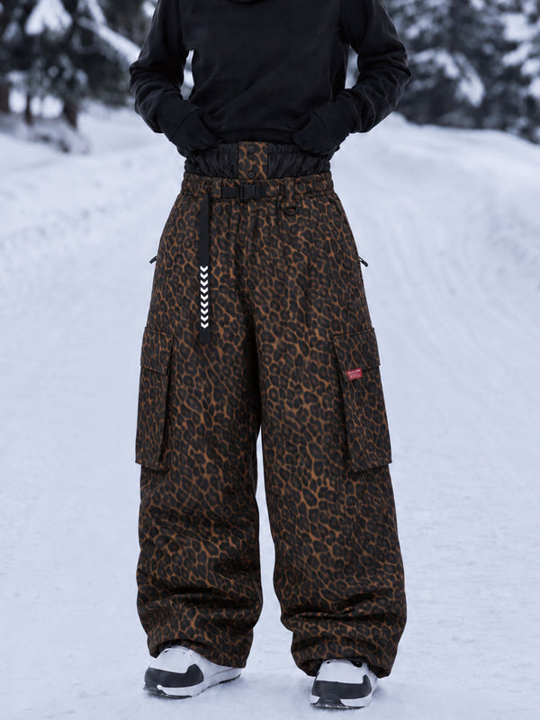 Damen-Street-Utility-Cargo-Schneehose im Baggy-Stil – Design mit mehreren Taschen und Gürtel
