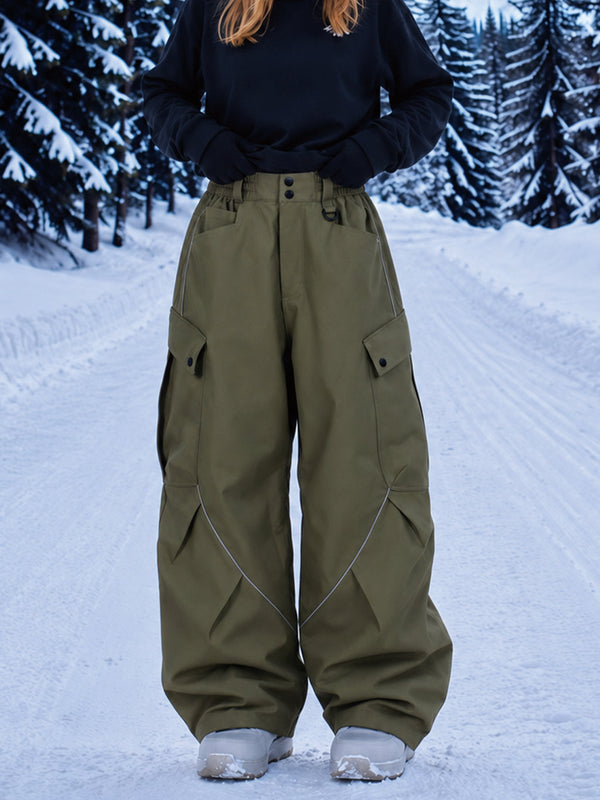 Pantalon de snowboard cargo ample et réfléchissant Camden Punk pour femme – Coupe Freestyle