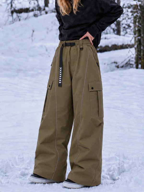 Wild Motion Damen-Snowboardhose mit reflektierenden Cargotaschen und extra weitem Schnitt