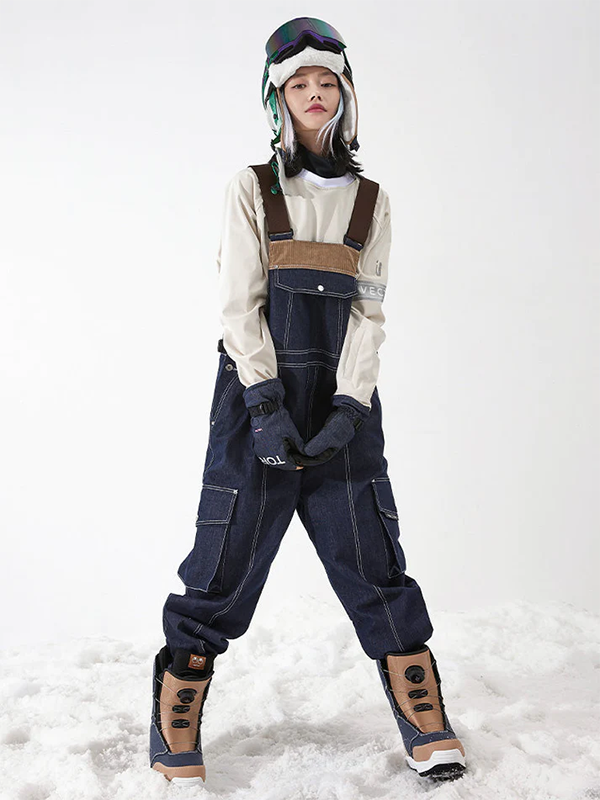 Damen Vector Dusk Denim Cargo-Schnee-Latzhose