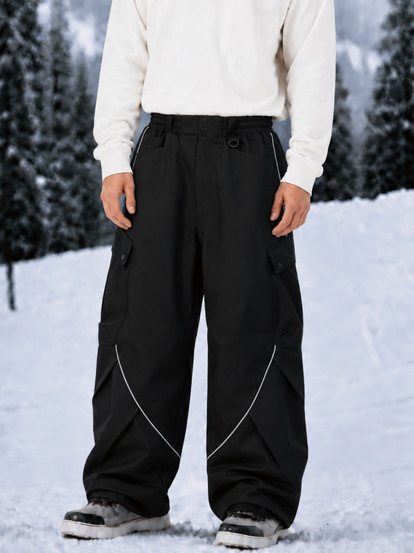 Camden Punk Reflective Street Utility Cargo Snowboardhose für Herren – Baggy Freestyle Passform