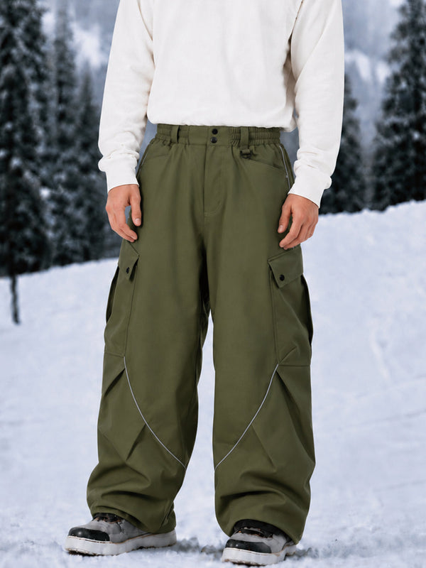 Camden Punk Reflective Street Utility Cargo Snowboardhose für Herren – Baggy Freestyle Passform