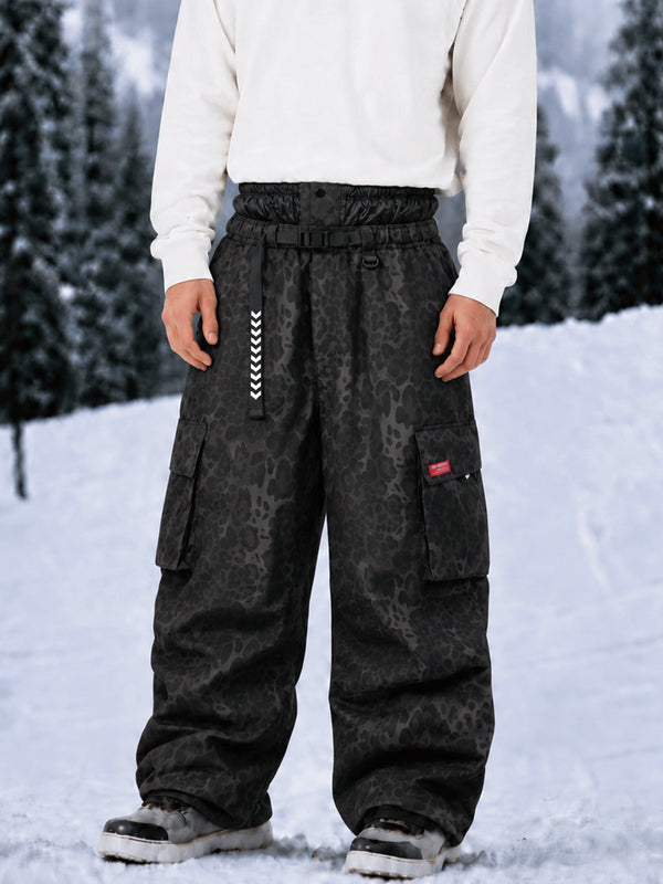 Pantalon de ski cargo ample et utilitaire pour homme – Modèle à ceinture de ville multipoches