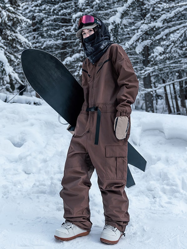 Damen-Schneeanzug Nandn Mountain Cargo Baggy Einteiler Schneeanzug