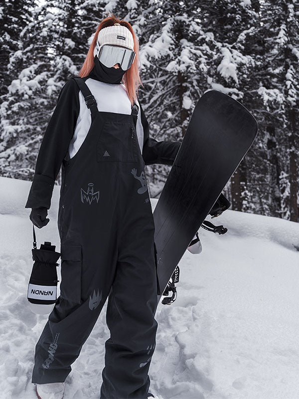 Nandn SnowSlope Baggy wasserdichte Snowboard-Latzhose für Herren