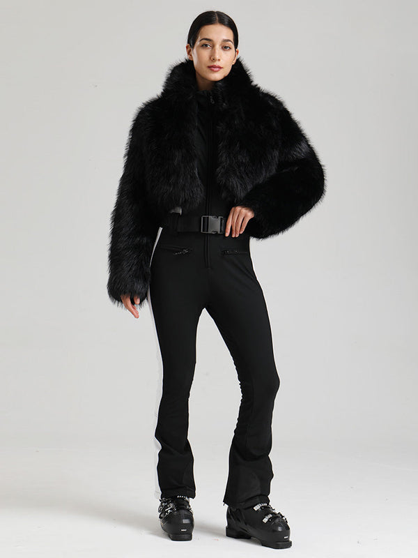 Glacier Vogue Ski-Overall für Damen & Delish Jacke aus flauschigem Kunstpelz