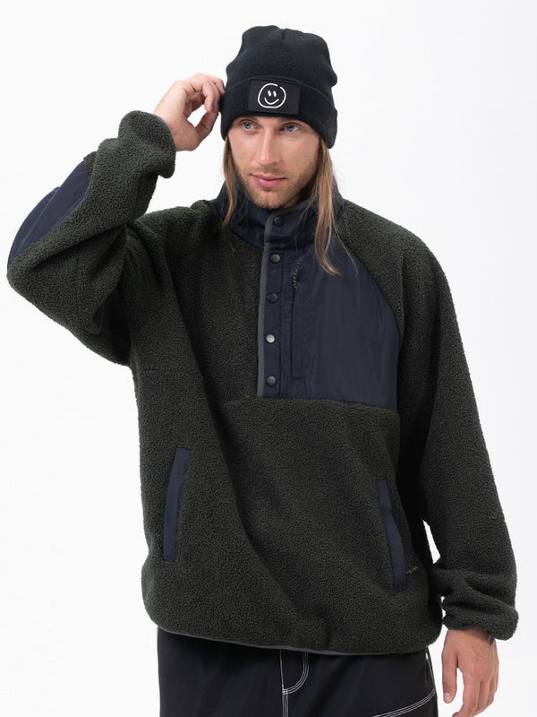 Herren-Abenteuerpullover aus Kunst-Sherpa-Fleece, warm und wetterfest für die Berge
