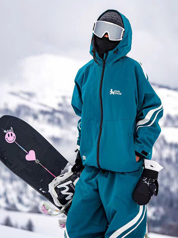 John Snow Freestyle Damen-Schneeanzug mit seitlichen Streifen, zweiteilig, locker geschnitten