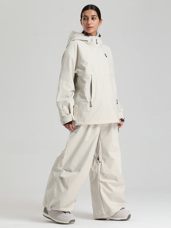 Gsou Snow Damen-Skianzug, strapazierfähig, Bergflauschig, Pullover-Anorak, Baggy-Schneeanzug