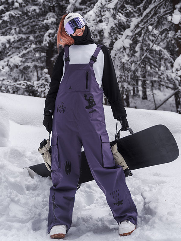 Nandn SnowSlope Baggy wasserdichte Snowboard-Latzhose für Herren