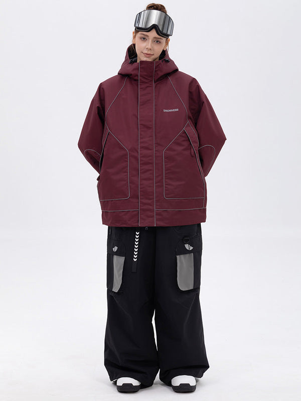 NightRide Chill reflektierender Damen-Schneeanzug – Set aus Bergjacke und Baggy-Cargohose