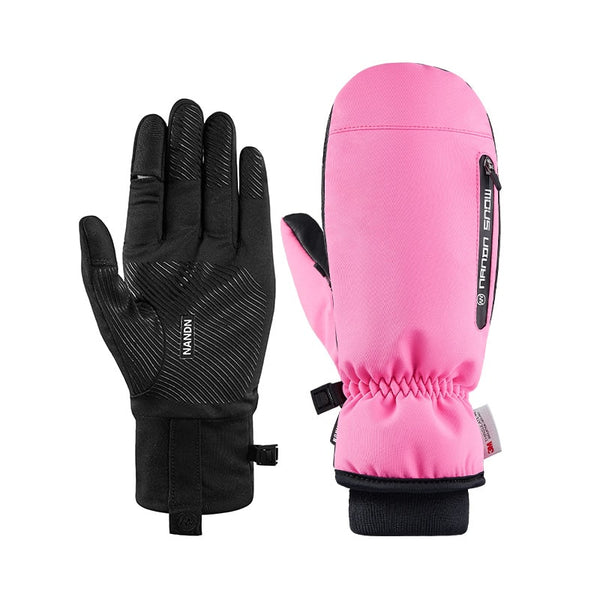 Nandn Winter Mountain Shred Allwetter-Schneehandschuhe für Herren mit zusätzlichen 5-Finger-Handschuhen