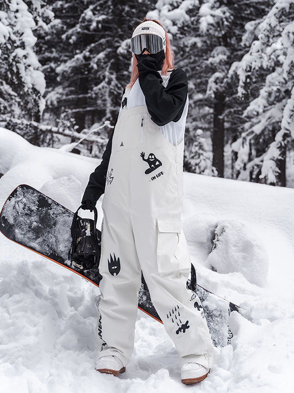 Nandn SnowSlope Baggy wasserdichte Snowboard-Latzhose für Damen