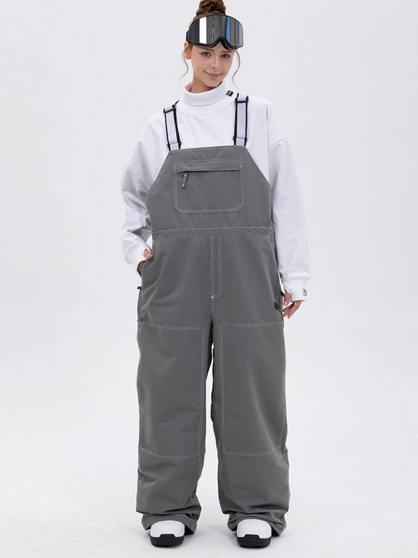 Women's City Chill Street Style Freerider Baggy Snow Bib Overalls