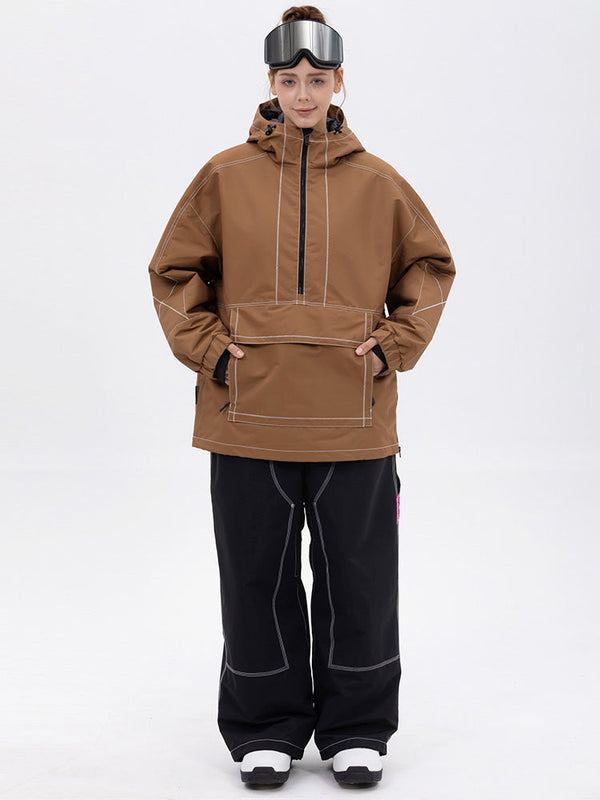 Damen-Set: Mountain Vibe Pulloverjacke & Urban Freerider Baggy-Schneehose