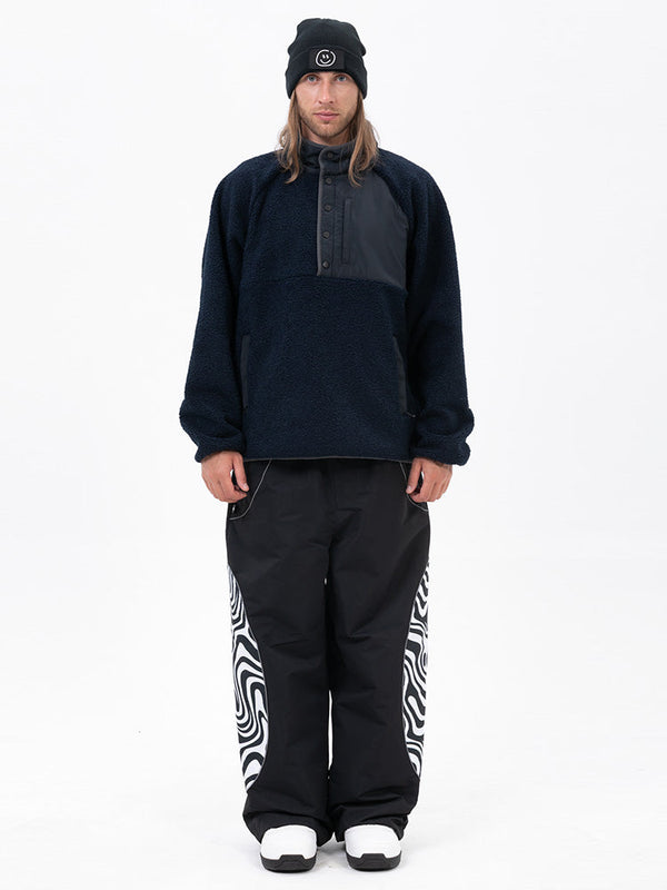 Herren-Pullover aus Kunst-Sherpa-Fleece für die Berge & stylische reflektierende Cargo-Schneehose