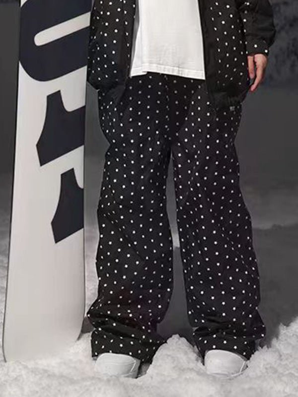 Mountain Fancy Freestyle-Skihose für Damen mit Polka-Dot- und Sternenmuster