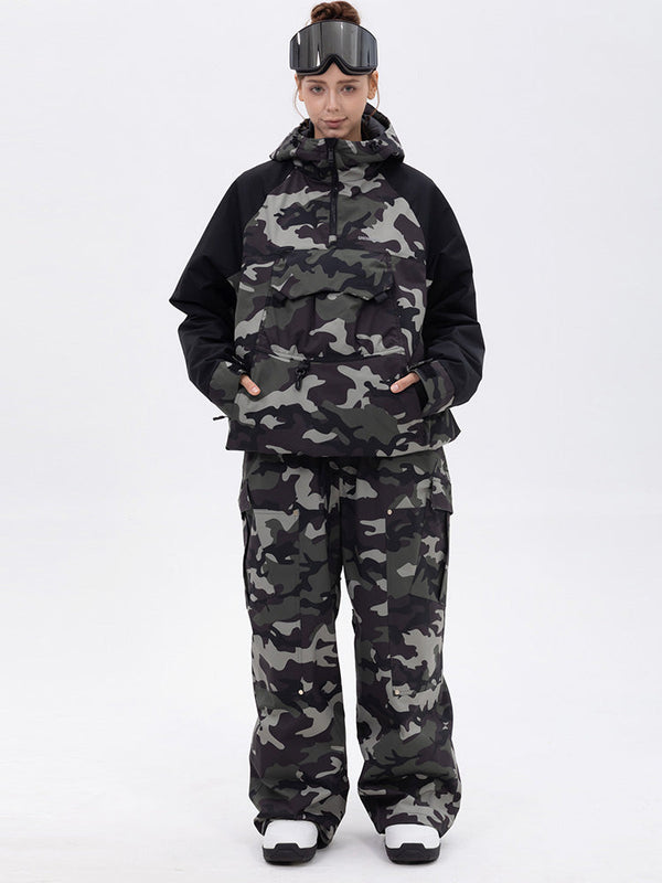 Women's Freestyle Mountain Camo Snow Suit – Bomber Jacket & Baggy Pants Set