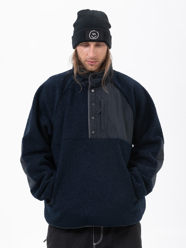 Herren-Abenteuerpullover aus Kunst-Sherpa-Fleece, warm und wetterfest für die Berge