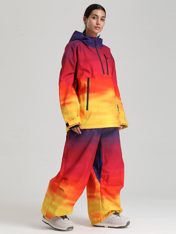 Gsou Snow Damen-Skianzug, strapazierfähig, Bergflauschig, Pullover-Anorak, Baggy-Schneeanzug