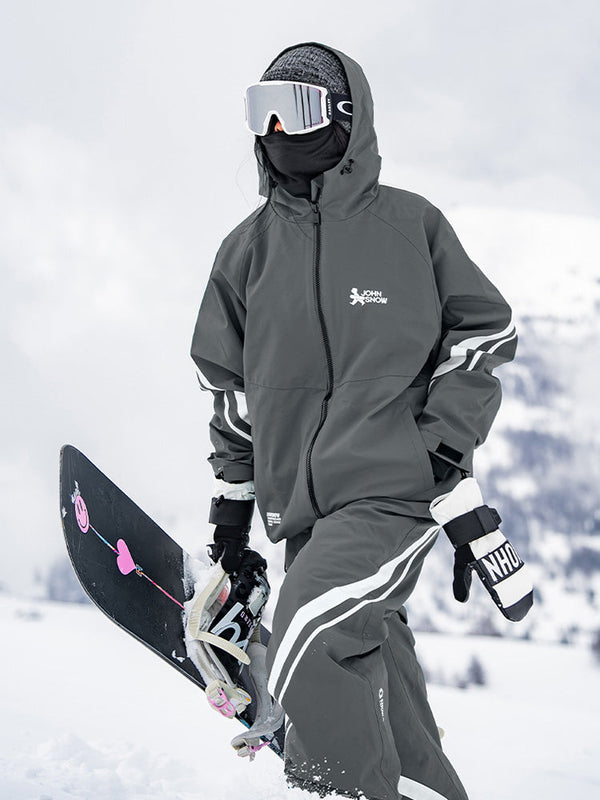 John Snow Freestyle Damen-Schneeanzug mit seitlichen Streifen, zweiteilig, locker geschnitten