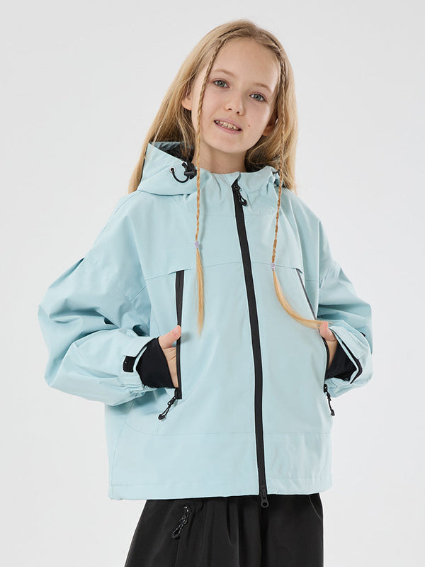Mädchen Schneejacke mit Hasenohren, wasserdicht, wärmend, mit Kapuze, wasserdicht, Thermo-Schneejacke