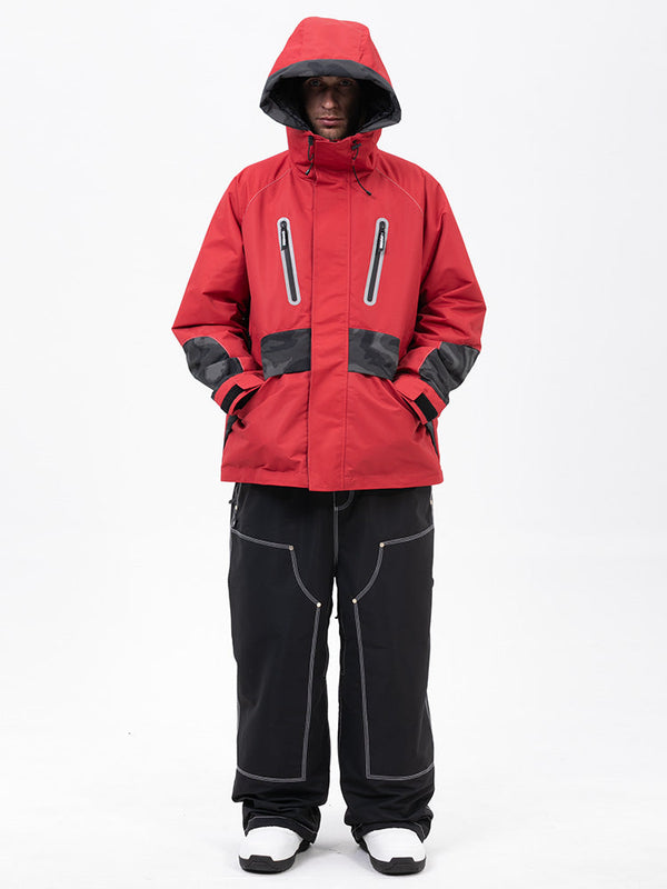 Chillform Herren-Schneeanzug mit reflektierendem Tarnmuster – Glow Trail Jacke mit Freerider Baggy Schneehose