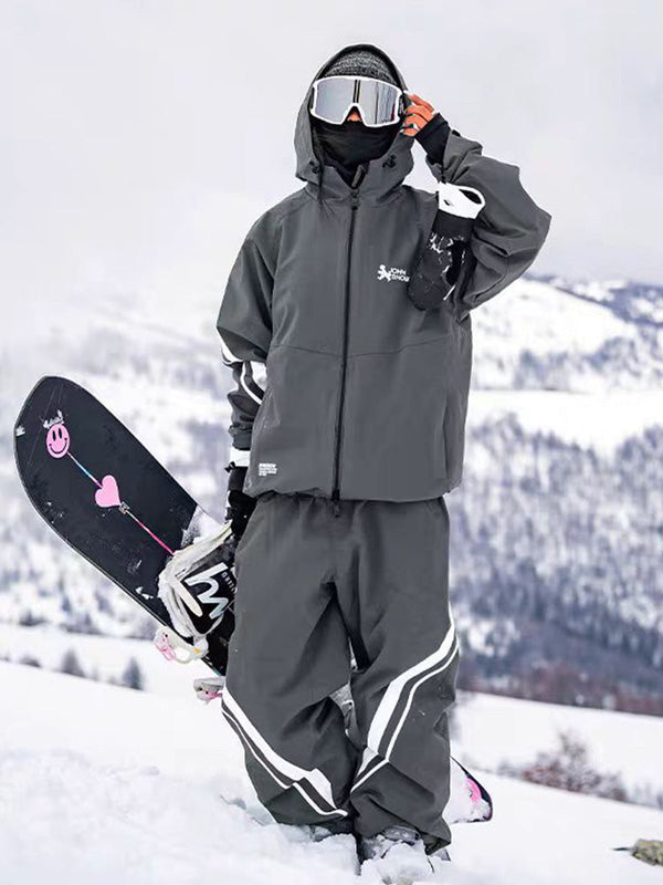 John Snow Freestyle Damen-Schneeanzug mit seitlichen Streifen, zweiteilig, locker geschnitten
