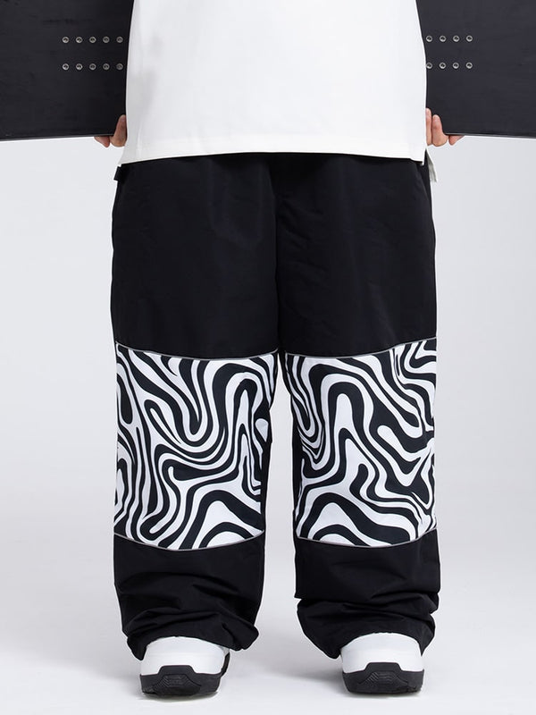 Herren Allwetter-Cargo-Schneehose mit reflektierendem, stylischem Grafikmuster