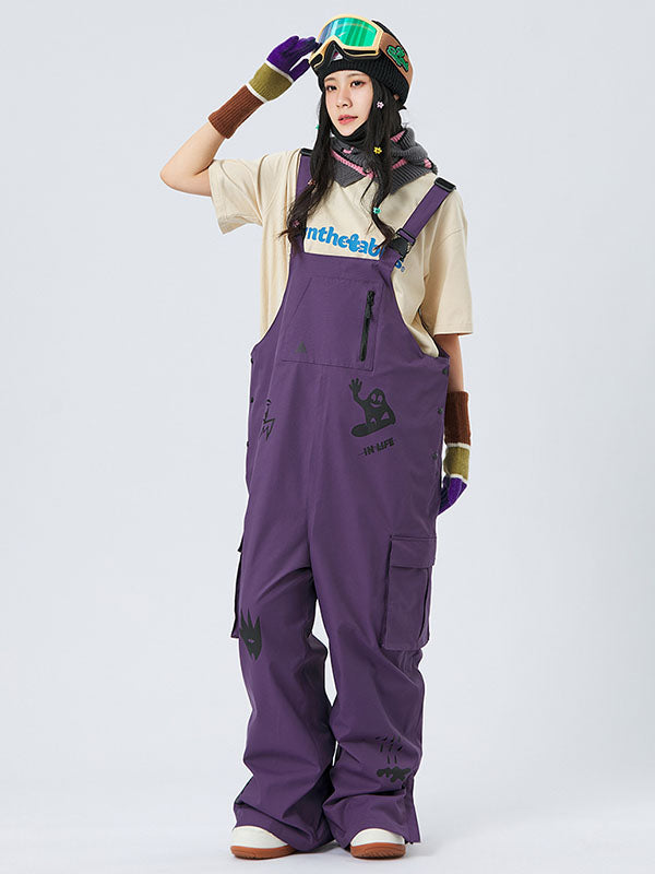 Nandn SnowSlope Baggy wasserdichte Snowboard-Latzhose für Herren