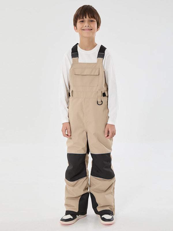Mountain Trek Light reflektierende, wasserdichte und isolierte Latzhose für Jungen mit Knieschutz