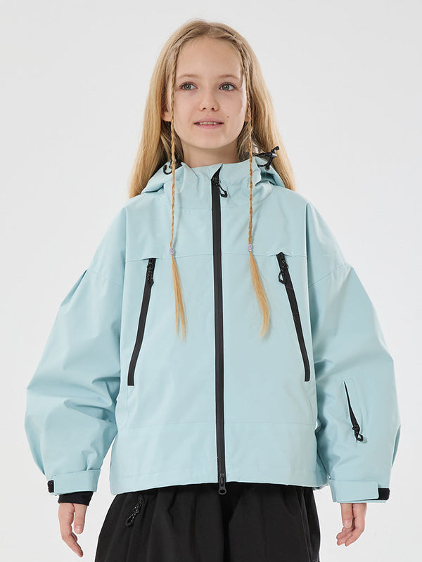 Mädchen Schneejacke mit Hasenohren, wasserdicht, wärmend, mit Kapuze, wasserdicht, Thermo-Schneejacke