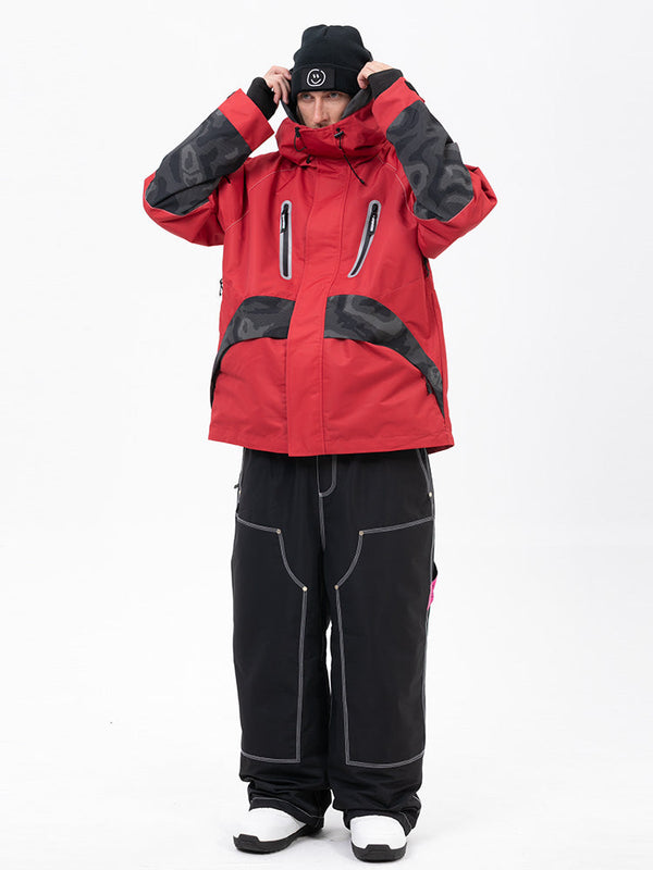 Chillform Herren-Schneeanzug mit reflektierendem Tarnmuster – Glow Trail Jacke mit Freerider Baggy Schneehose