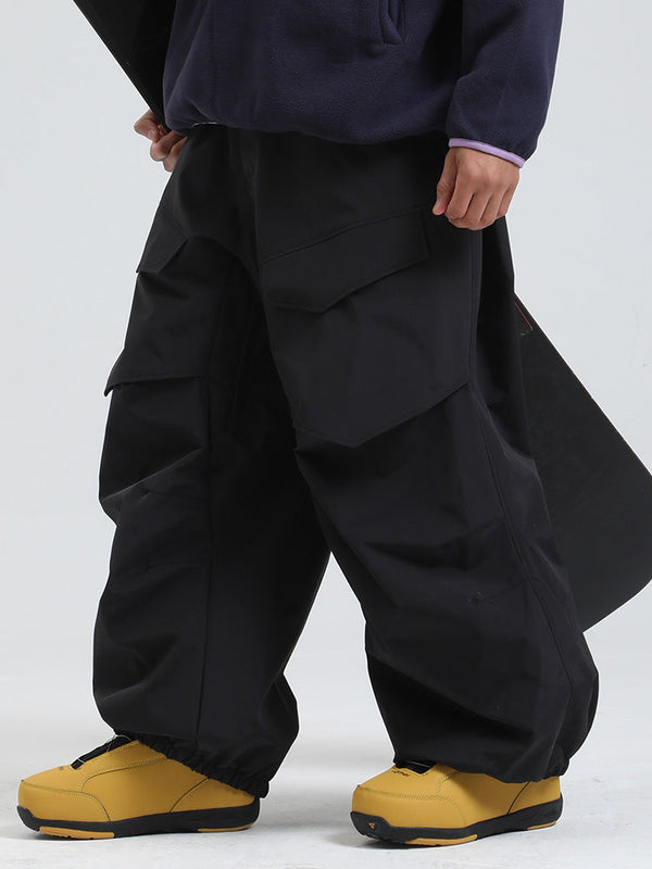 Gsou Snow Urban Slope Herren-Schneehose mit Knieflex-Funktion, Cargotaschen und Baggy-Schneehose