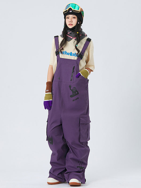 Nandn SnowSlope Baggy wasserdichte Snowboard-Latzhose für Damen