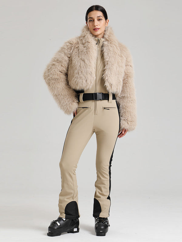 Glacier Vogue Ski-Overall für Damen & Delish Jacke aus flauschigem Kunstpelz