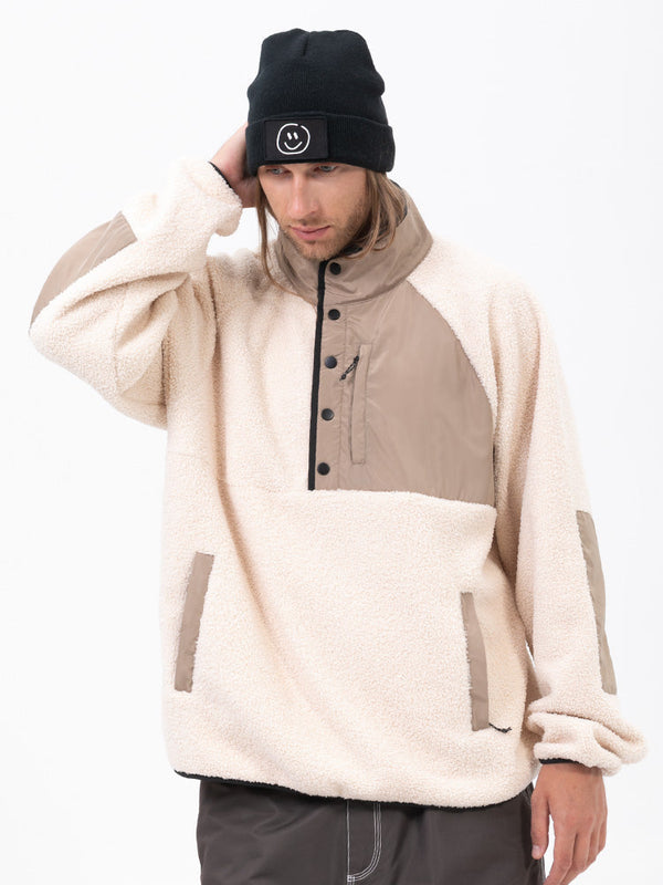 Herren-Abenteuerpullover aus Kunst-Sherpa-Fleece, warm und wetterfest für die Berge
